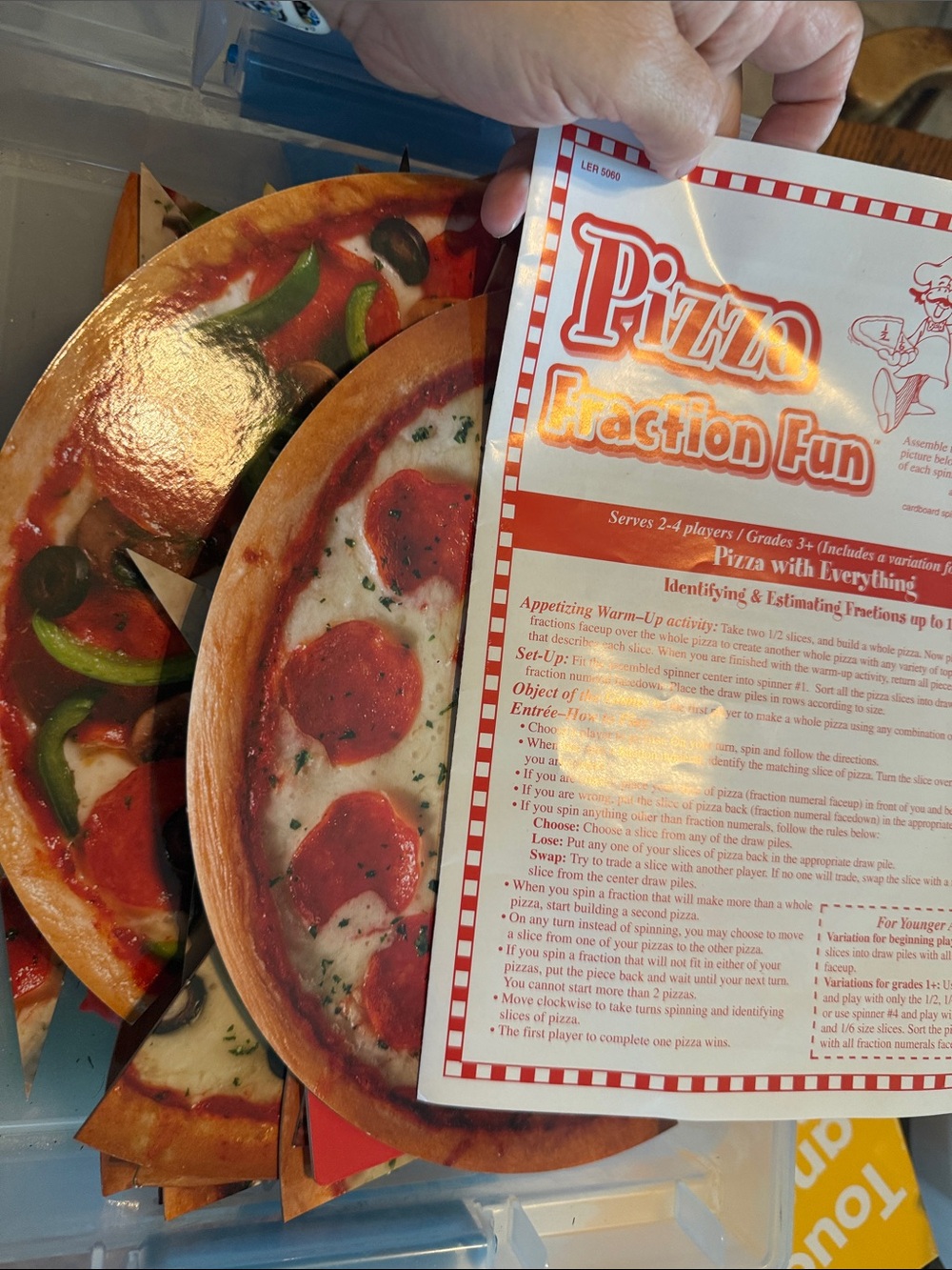 Pizza Fraction Fun Educational Game - Red and White